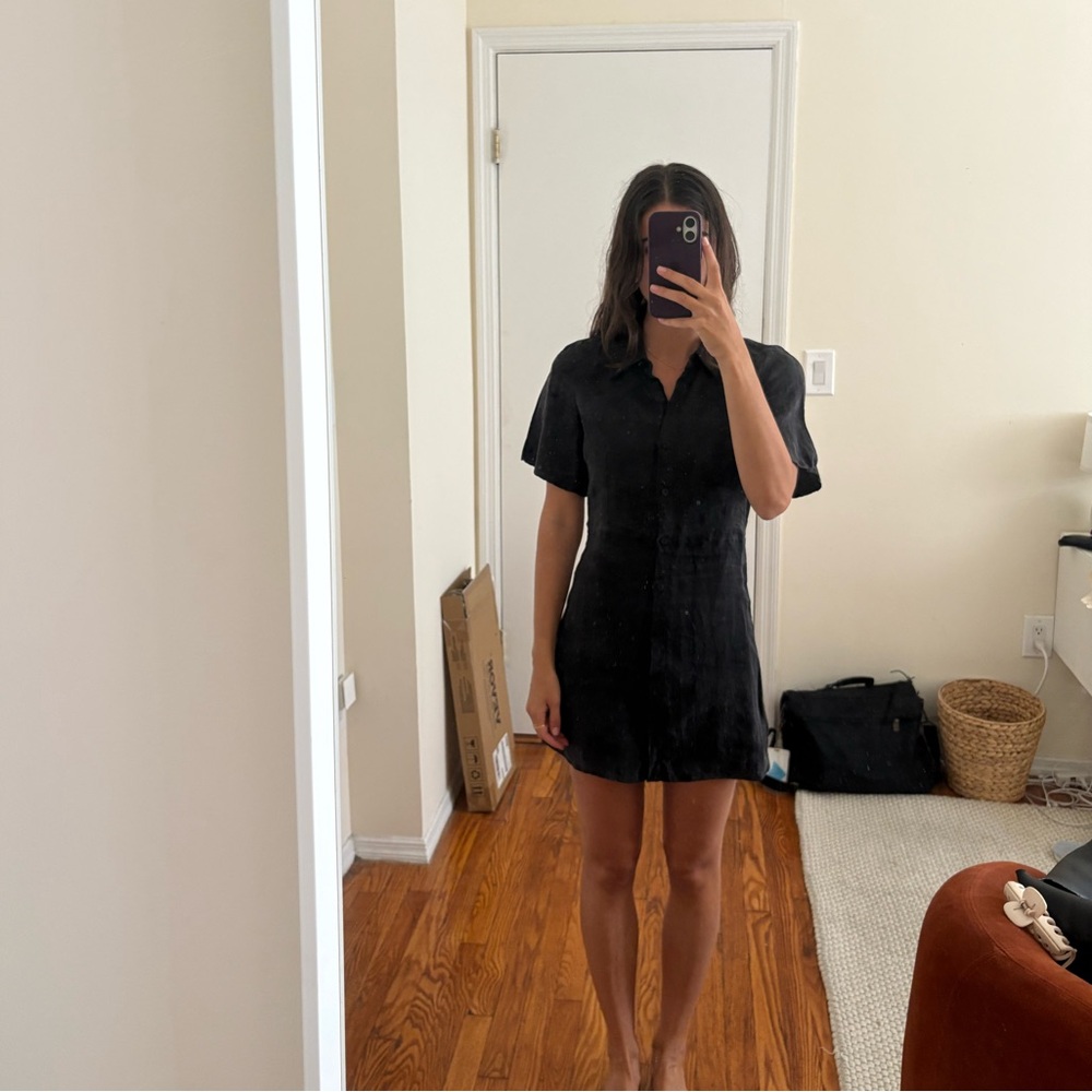 Zara Black Button Up Dress